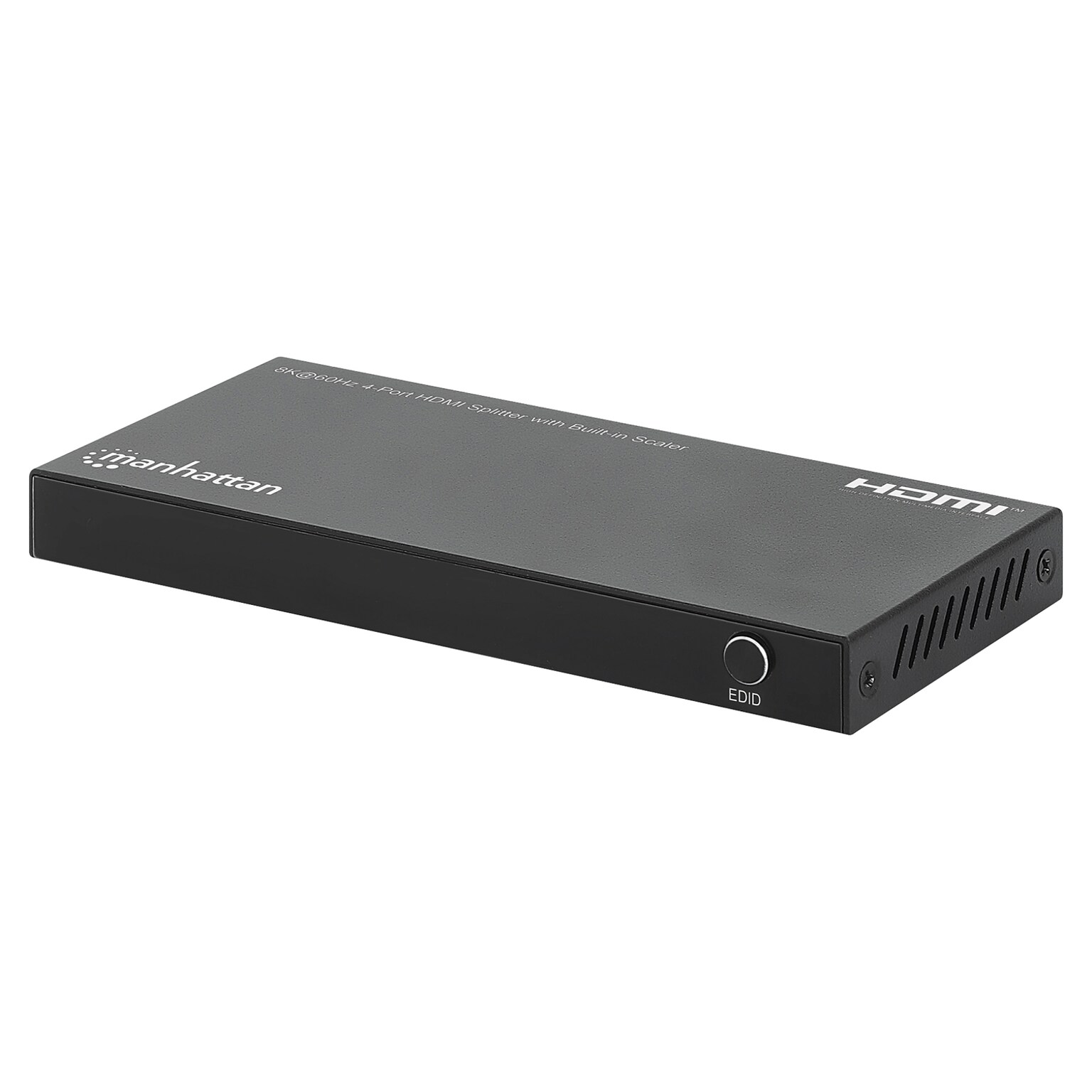 Manhattan 4-Port HDMI 8K at 60-Hz Splitter with Built-in Scaler for Multiple Displays, Female, Black (208475)
