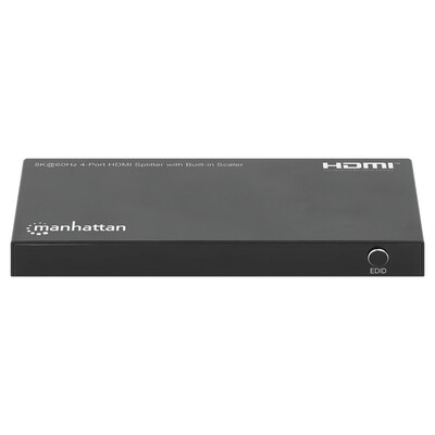 Manhattan 4-Port HDMI 8K at 60-Hz Splitter with Built-in Scaler for Multiple Displays, Female, Black (208475)