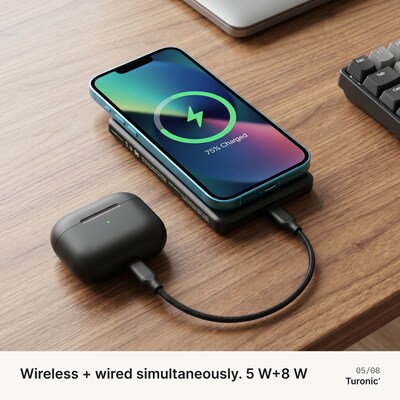 Turonic Magnetic Wireless Power Bank, 20W, Black (PB1)