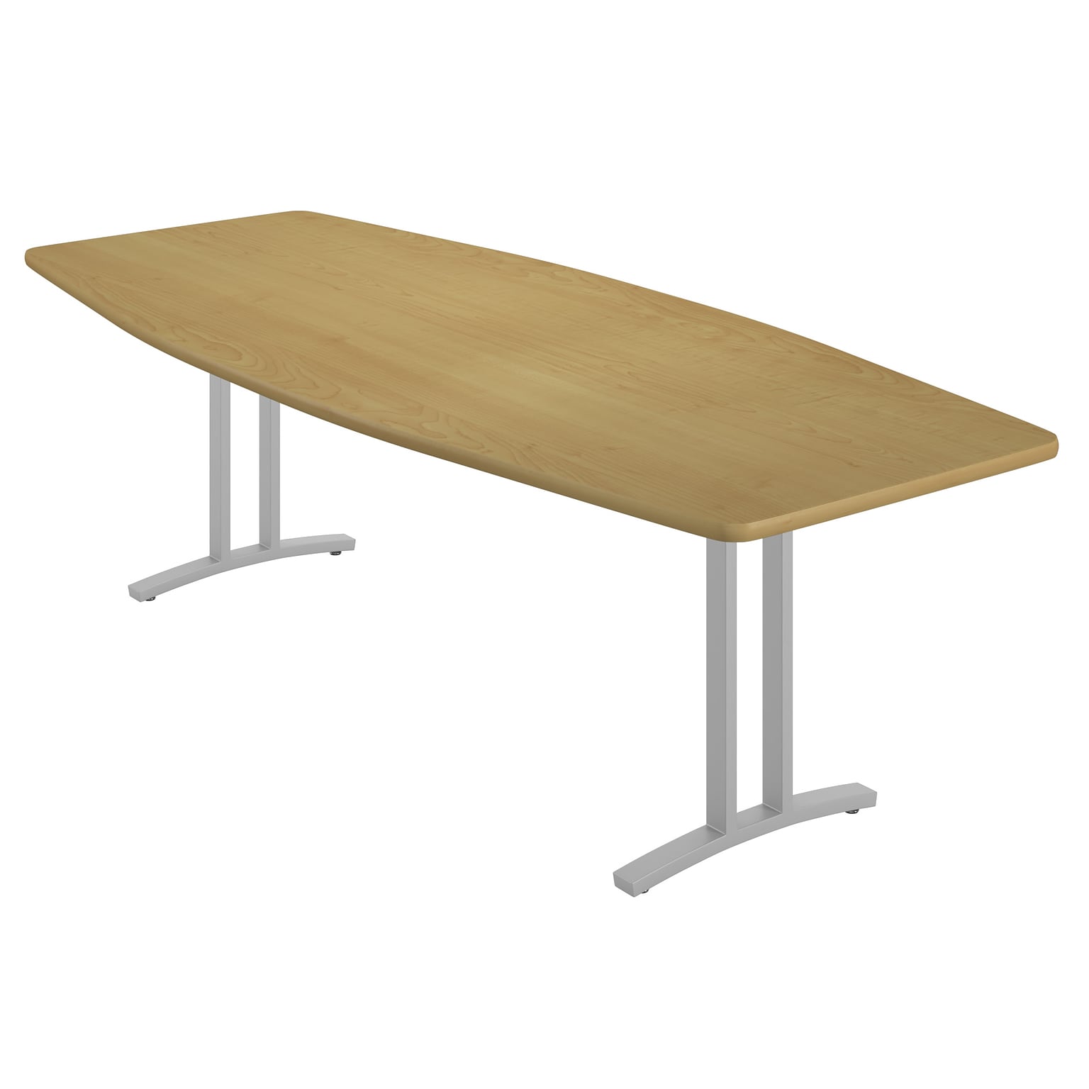 Correll Curvature 96W x 48D Boat Shaped Conference Table, Fusion Maple (CC4296B-16-14-16)