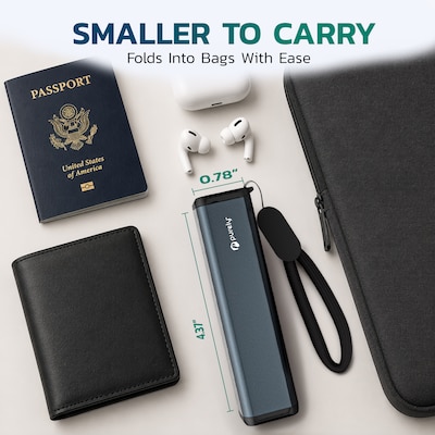 Purely PH20 Foldable Clamp-On Phone Holder for Desk and Travel, Gray (PSHPH20BK)