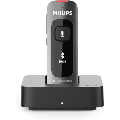 Philips SpeechMike Ambient Wireless Wearable AI Assistant Microphone, Black (PSM5000/00)