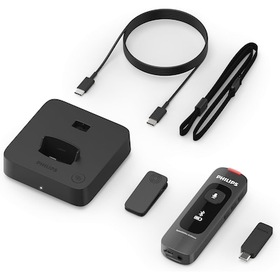 Philips SpeechMike Ambient Wireless Wearable AI Assistant Microphone, Black (PSM5000/00)