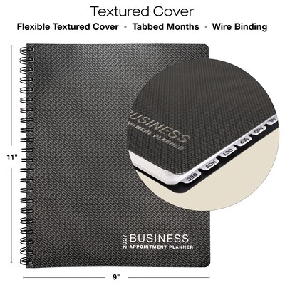 2027 Excello Brands 8.5" x 11" Weekly & Monthly Appointment Book, Paperboard Cover, Black (ORY27-APP811-BK)