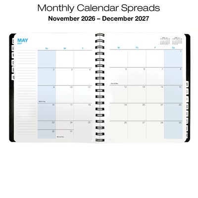 2027 Excello Brands 8.5" x 11" Weekly & Monthly Appointment Book, Paperboard Cover, Black (ORY27-APP811-BK)