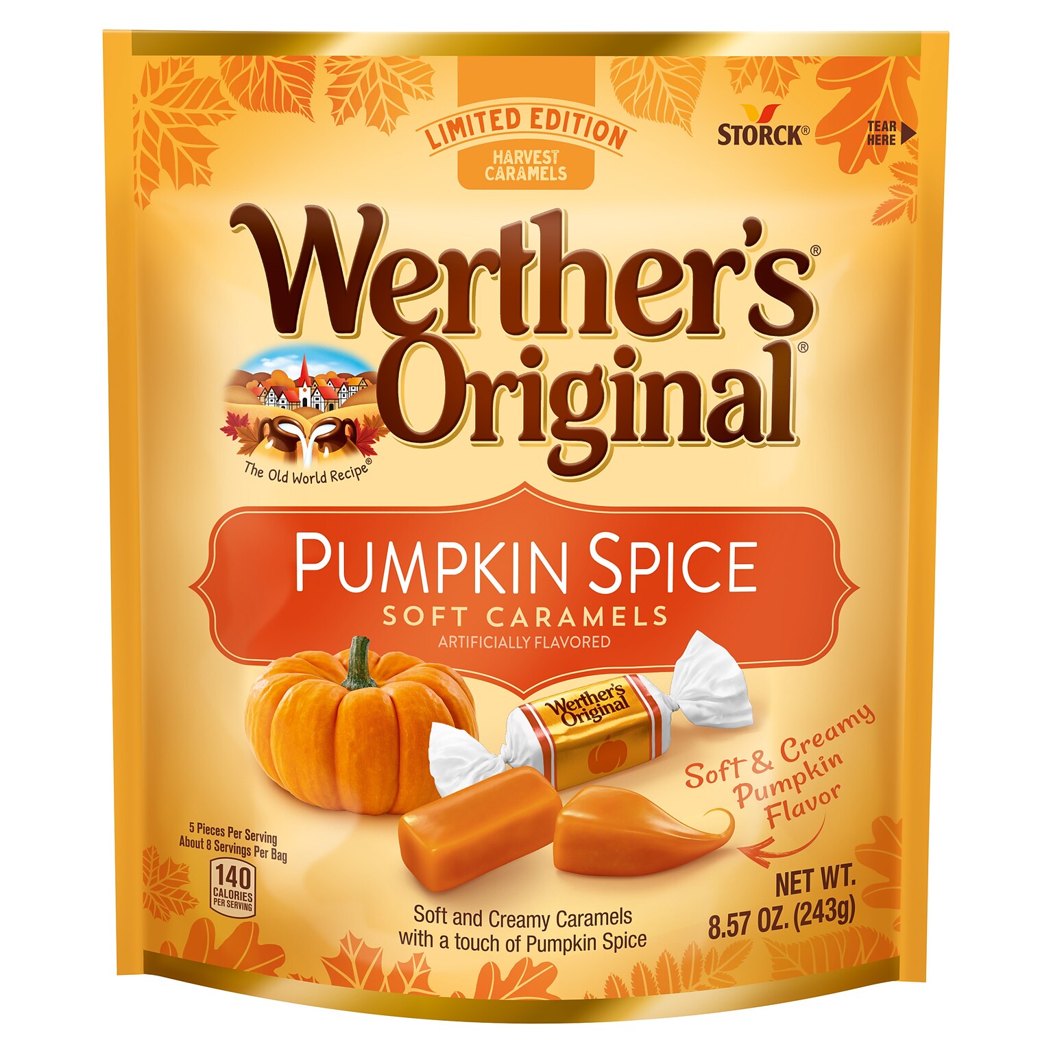 Werthers Original Pumpkin Spice Soft Caramels, 8.57 Oz. (SUL53231)