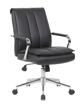 Boss Office Products Ergonomic Vinyl Swivel Task Chair, Black (B9633C-BK)