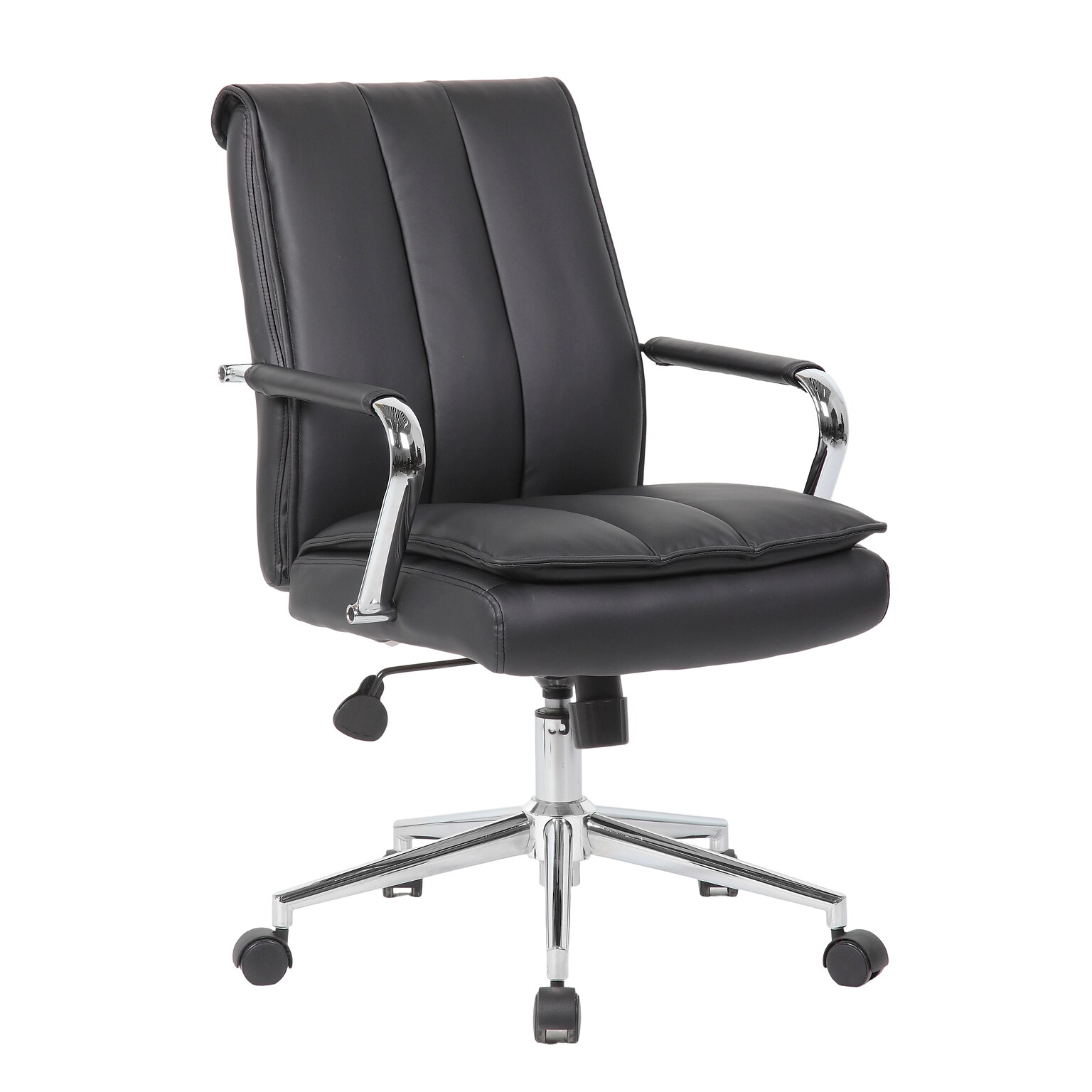 Boss Office Products Ergonomic Vinyl Swivel Task Chair, Black (B9633C-BK)