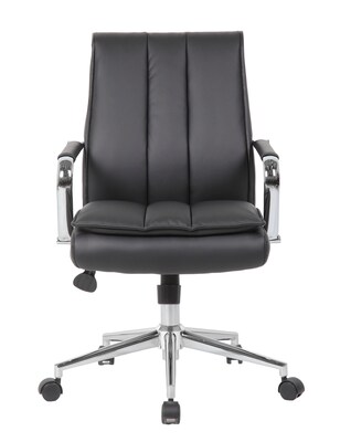 Boss Office Products Ergonomic Vinyl Swivel Task Chair, Black (B9633C-BK)