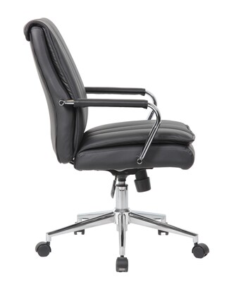 Boss Office Products Ergonomic Vinyl Swivel Task Chair, Black (B9633C-BK)