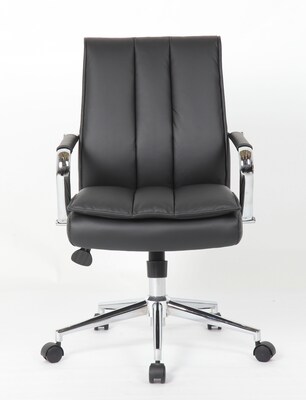 Boss Office Products Ergonomic Vinyl Swivel Task Chair, Black (B9633C-BK)