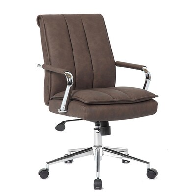 Boss Office Products Ergonomic Vinyl Swivel Task Chair, Brown (B9633C-BN)