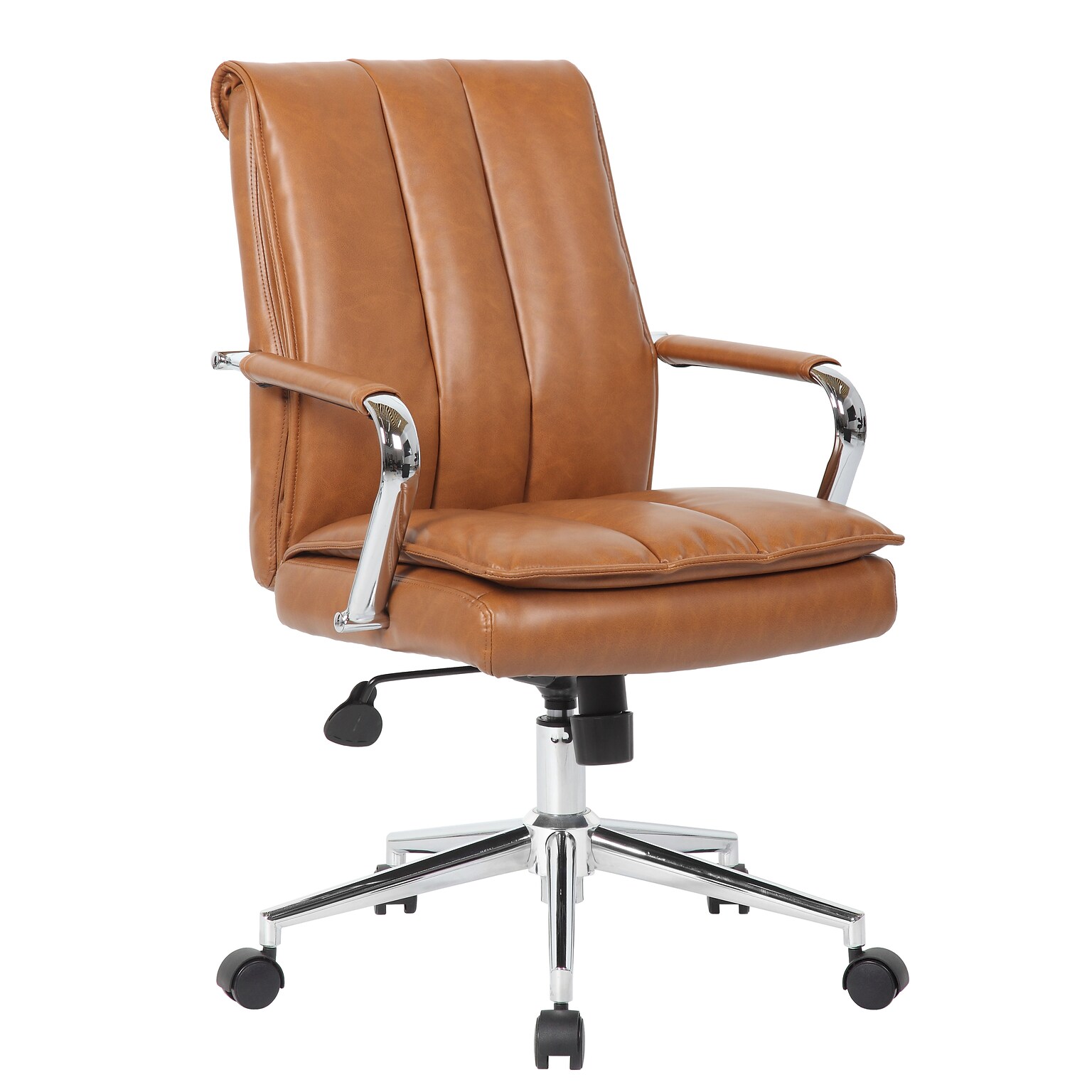 Boss Office Products Ergonomic Vinyl Swivel Task Chair, Caramel (B9633C-CML)