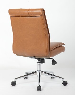 Boss Office Products Armless Ergonomic Vinyl Swivel Task Chair, Caramel (B9634C-CML)