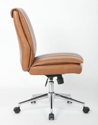 Boss Office Products Armless Ergonomic Vinyl Swivel Task Chair, Caramel (B9634C-CML)