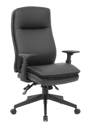 Boss Office Products Ergonomic Vinyl Swivel Executive Chair, Black (B730-BK)