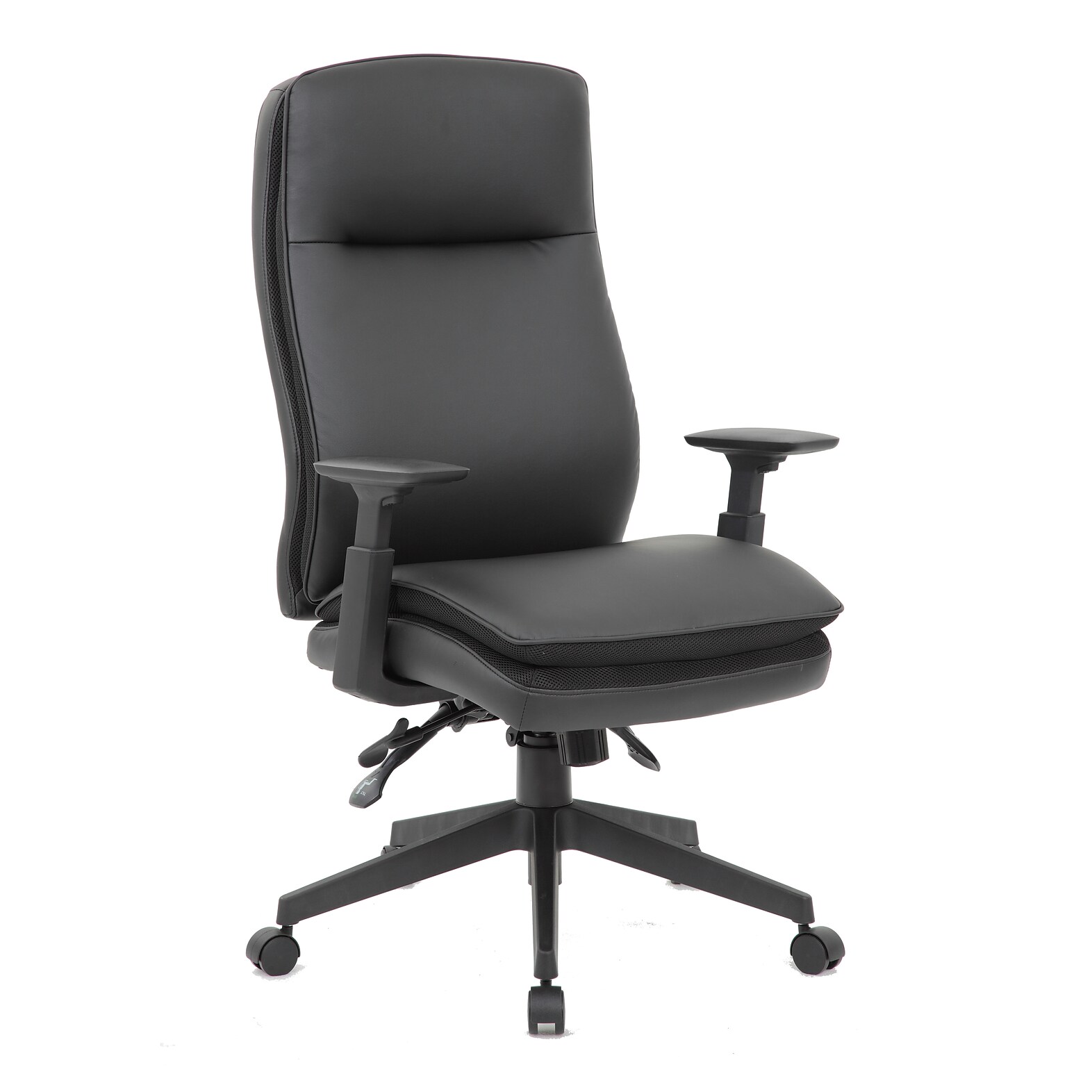 Boss Office Products Ergonomic Vinyl Swivel Executive Chair, Black (B730-BK)