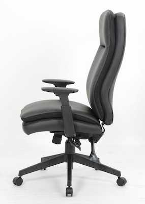 Boss Office Products Ergonomic Vinyl Swivel Executive Chair, Black (B730-BK)