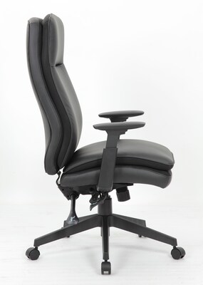 Boss Office Products Ergonomic Vinyl Swivel Executive Chair, Black (B730-BK)
