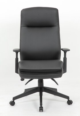 Boss Office Products Ergonomic Vinyl Swivel Executive Chair, Black (B730-BK)