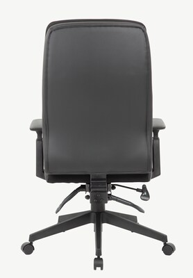 Boss Office Products Ergonomic Vinyl Swivel Executive Chair, Black (B730-BK)