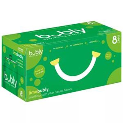 Bubly Lime Flavor Sparkling Seltzer Water, 12 fl. oz., 8 Cans/Carton