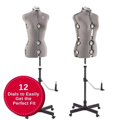 Singer Adjustable Dress Form, Foam-Backed Fabric (DF151ML_GR)