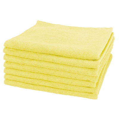 Hospeco Heavy-Duty Microfiber Multipurpose Cloths, 12 x 12, Yellow, 12 Cloths/Pack (MFC3001212YE)
