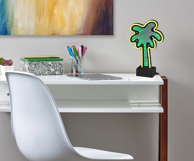 Simplee Adesso LED Infinity Neon Palm Tree Table/Wall Lamp, 10.5H, Black (SL3717-01)