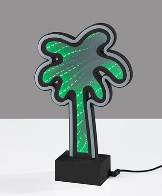 Simplee Adesso LED Infinity Neon Palm Tree Table/Wall Lamp, 10.5"H, Black (SL3717-01)