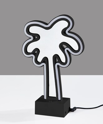 Simplee Adesso LED Infinity Neon Palm Tree Table/Wall Lamp, 10.5"H, Black (SL3717-01)