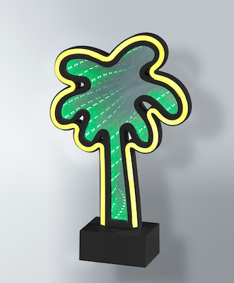 Simplee Adesso LED Infinity Neon Palm Tree Table/Wall Lamp, 10.5"H, Black (SL3717-01)
