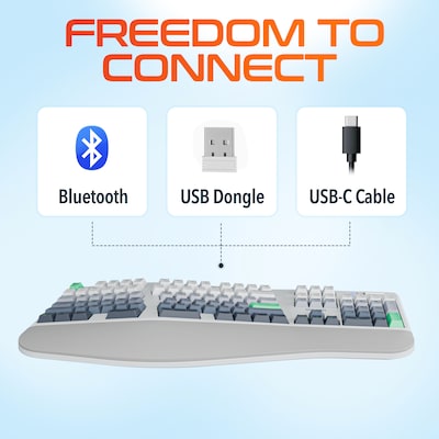 Delton KB450 Ergonomic Mechanical Keyboard, Multicolored (DKBE450MWRWH)