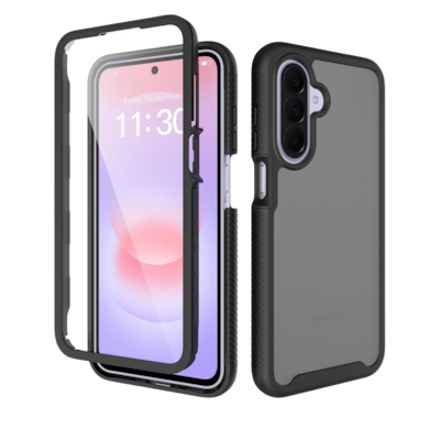 SaharaCase Raider Series Case for Galaxy A27, Shock-Absorbing, Built-In Screen Protector, Black (CP01102)