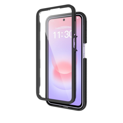 SaharaCase Raider Series Case for Galaxy A27, Shock-Absorbing, Built-In Screen Protector, Black (CP01102)