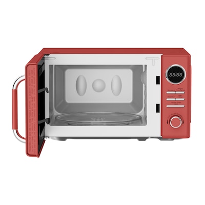 Magic Chef 0.7- cu. Ft. Retro Countertop Microwave & Food Cover, Red (KITMCPBTH08)