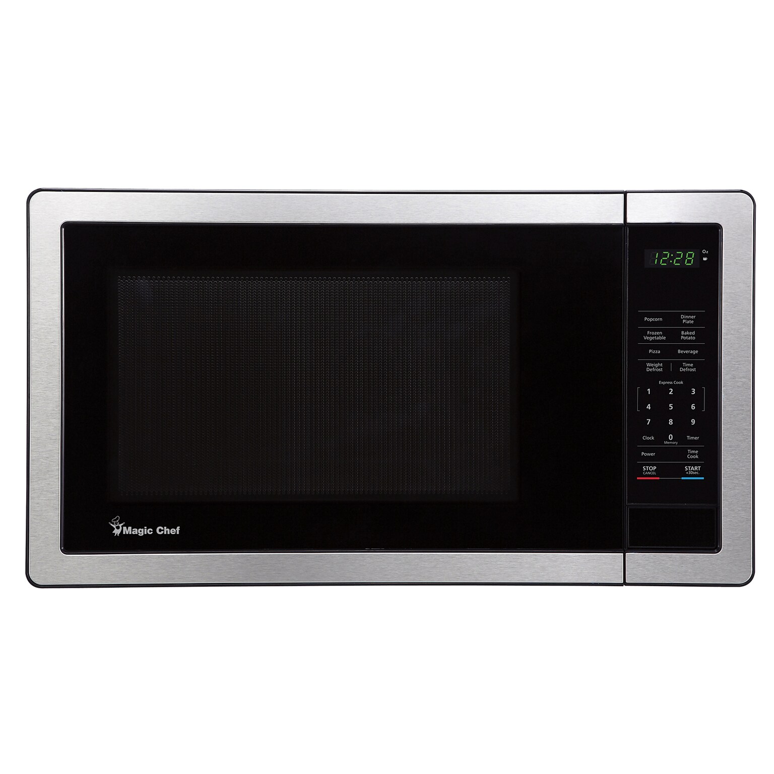 Magic Chef 1.1- cu. Ft. Digital Touch Countertop Microwave & Food Cover, Stainless Steel/Black (KITMCPBTH03)