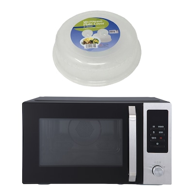 Magic Chef 1- cu. Ft. Countertop Microwave with Air Fryer & Food Cover, Stainless Steel/Black(KITMCPBTH01)