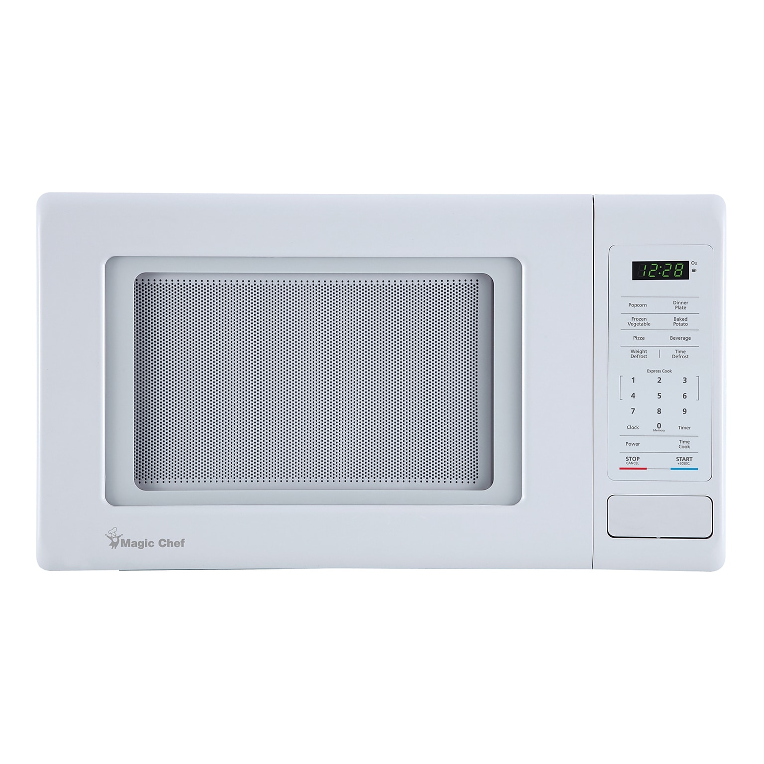 Magic Chef 0.9- cu. Ft. Countertop Digital Touch Microwave & Food Cover, White (KITMCPBTH15)