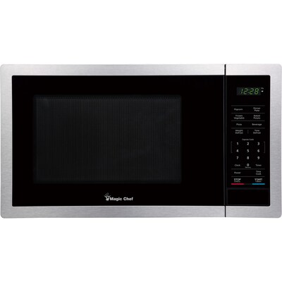 Magic Chef 0.9- cu. Ft. Countertop Digital Touch Microwave & Food Cover, Stainless Steel (KITMCPBTH14)