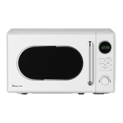Magic Chef 0.7- cu. Ft. Retro Countertop Microwave & Food Cover, White (KITMCPBTH09)