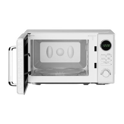 Magic Chef 0.7- cu. Ft. Retro Countertop Microwave & Food Cover, White (KITMCPBTH09)