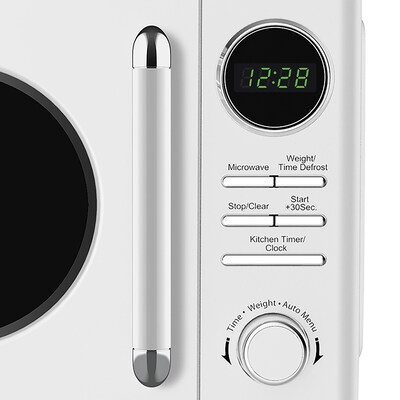 Magic Chef 0.7- cu. Ft. Retro Countertop Microwave & Food Cover, White (KITMCPBTH09)