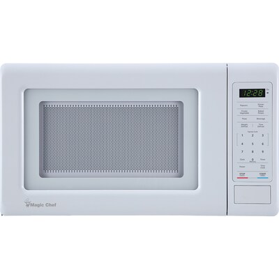 Magic Chef 0.7- cu. Ft. Countertop Digital Touch Microwave & Food Cover, White (KITMCPBTH11)