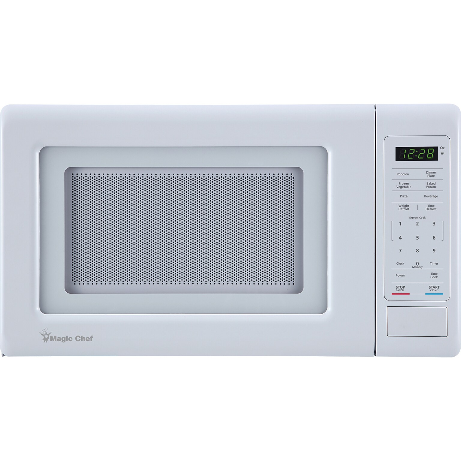 Magic Chef 0.7- cu. Ft. Countertop Digital Touch Microwave & Food Cover, White (KITMCPBTH11)