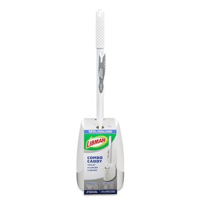 Libman MegaForce Combo Toilet Brush & Plunger Set, White (1024)