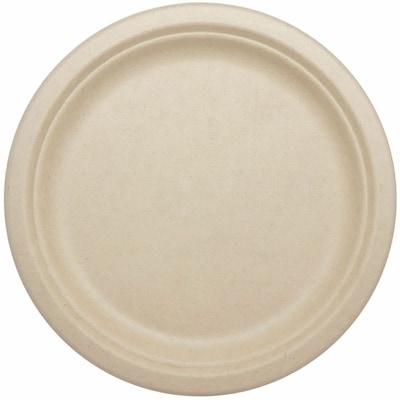 World Centric Compostable 9 Plates, Beige, 20 Plates/Pack (WORPLRTSCU9)