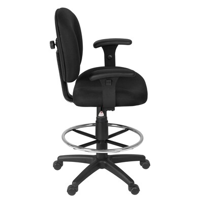 Regency Comfort Series Fabric Drafting Chair with Footrest and Lumbar Support, Black (105-AA-DK-BK)
