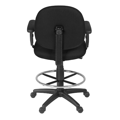 Regency Comfort Series Fabric Drafting Chair with Footrest and Lumbar Support, Black (105-AA-DK-BK)