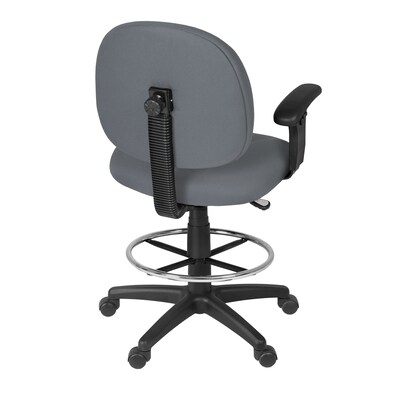 Regency Comfort Series Fabric Drafting Chair with Footrest and Lumbar Support, Grey (105-AA-DK-GY)